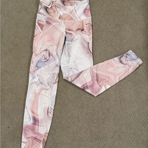 Old Navy Pink and White Swirl Leggings